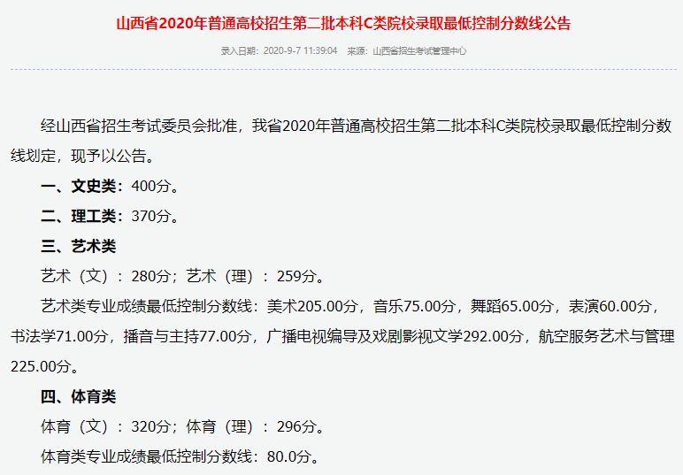 2023山西高考本科分數(shù)線多少分（含2021-2022歷年）