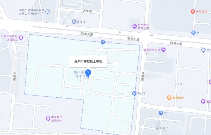 惠州市仲愷技工學校地址，乘車路線